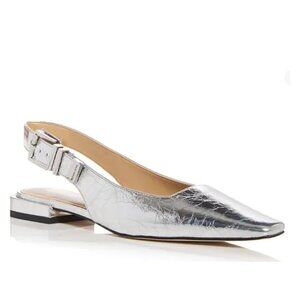 Michael Kors Darrington Slingback Flats Silver Size 6 NIB